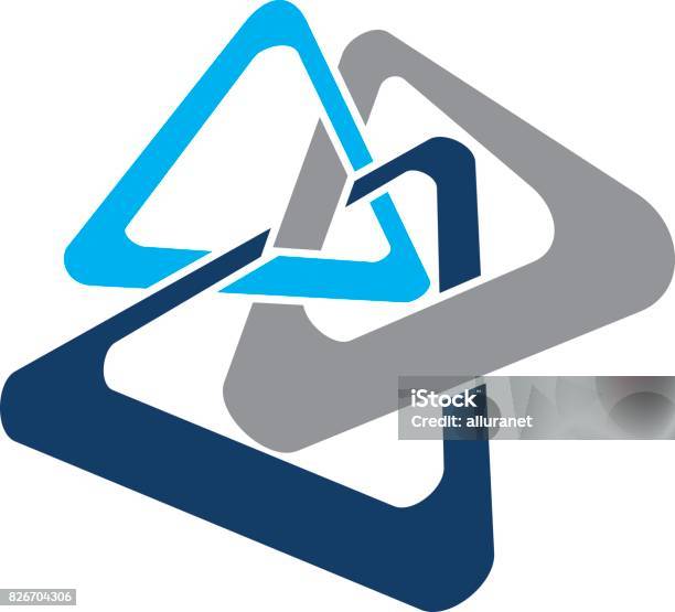 Connection Signs Triangle Triangle Connection Stock Illustration - Download Image Now - Attached ...
