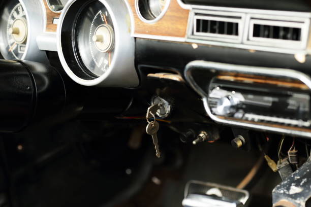 istock Old sports car dashboard,close up 826709378