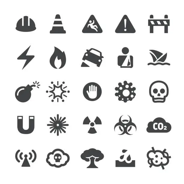 Vector illustration of Warning Icons - Smart Series