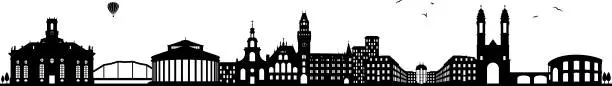 Vector illustration of Saarbrücken skyline black