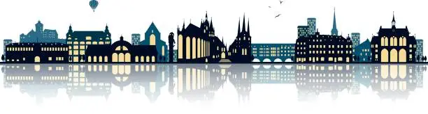 Vector illustration of Erfurt skyline