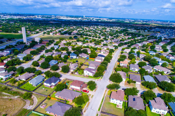 istock Aerial Drone View above Suburb Austin , Texas Vast Surbubia 826725234