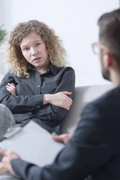istock Woman talking about her grief 826725374