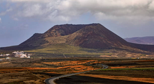 Crown Volcano in Lanzarote stock photo