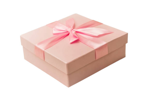 istock pink gift box, gift box on white background, pink cardboard gift box. packaging for shopping and gifts 826730164