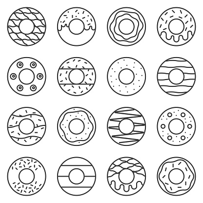 doughnut outline icon in various style