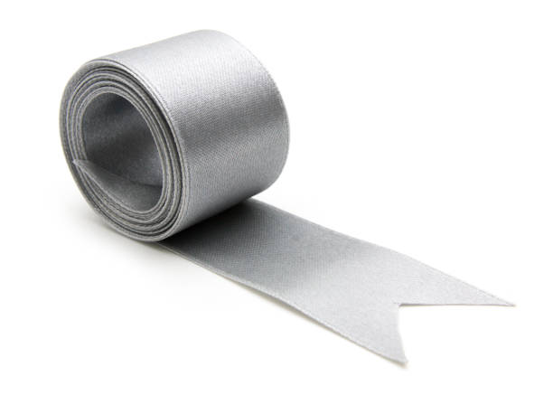 istock silver ribbon bow in bright silver white grey color isolated on white background 826732902