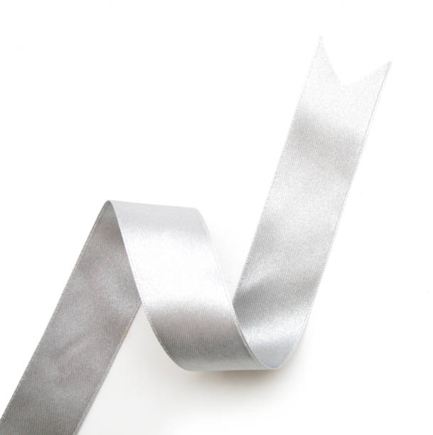 istock silver ribbon bow in bright silver white grey color isolated on white background 826732908