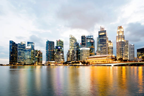 istock Night view of Singapore buisiness district 826735506