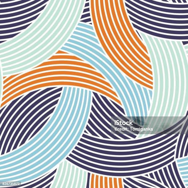 Seamless Pattern Geometric Design With Crossed Arc Stock Illustration - Download Image Now
