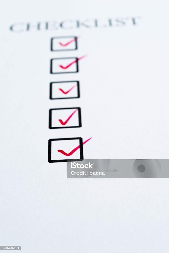 Checkboxlist Picture Checklist With Checkboxes Stock Photo - Download Image Now ...
