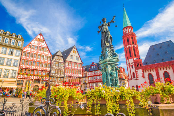 Frankfurt Old Town Frankfurt, Germany Old Town skyline. germany stock pictures, royalty-free photos & images