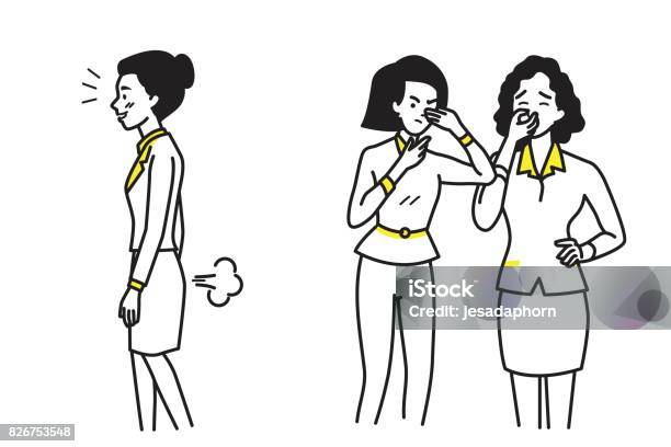 Business Woman Farting Stock Illustration - Download Image Now - Fart, Women, Inhaling