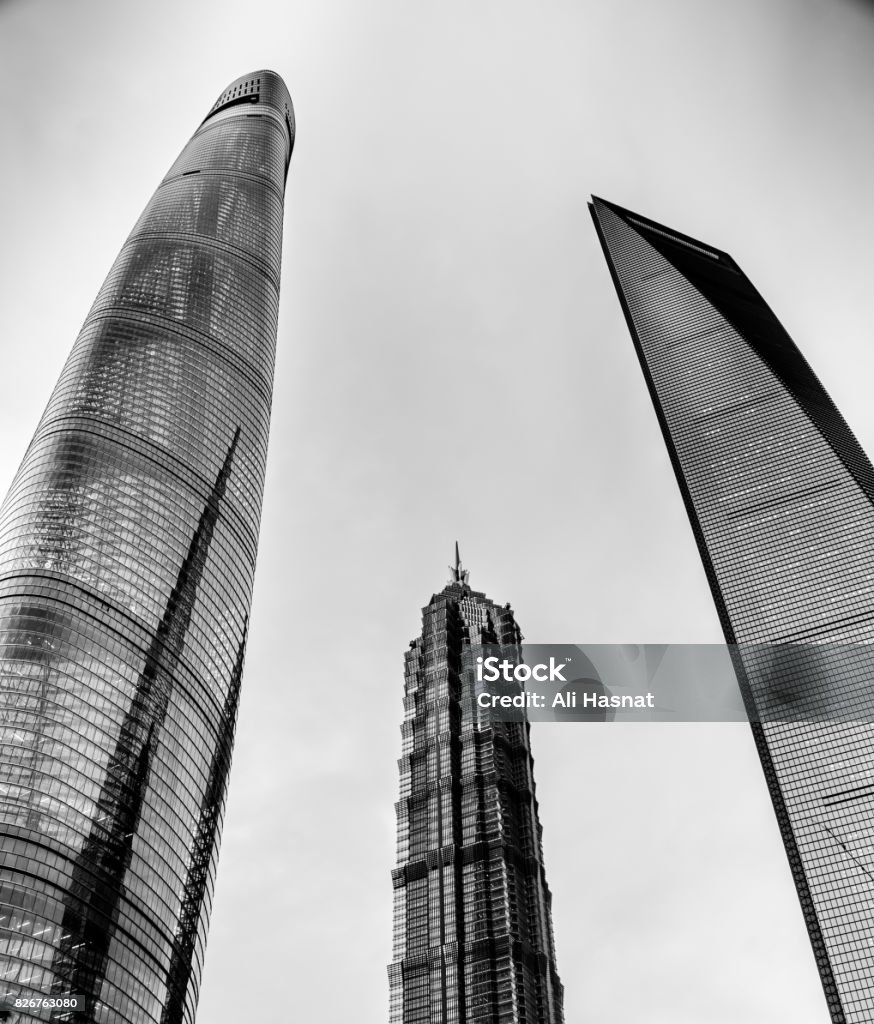 Skyscrapers in Shanghai 3 Skyscapers in Shanghai, China 2000s Style Stock Photo