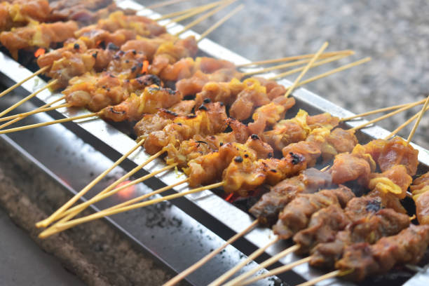 istock Hot satay Satay Street food 826763358