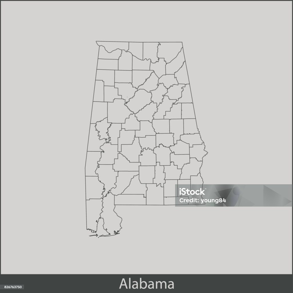 Alabama map vector map of  Alabama Alabama - US State stock vector