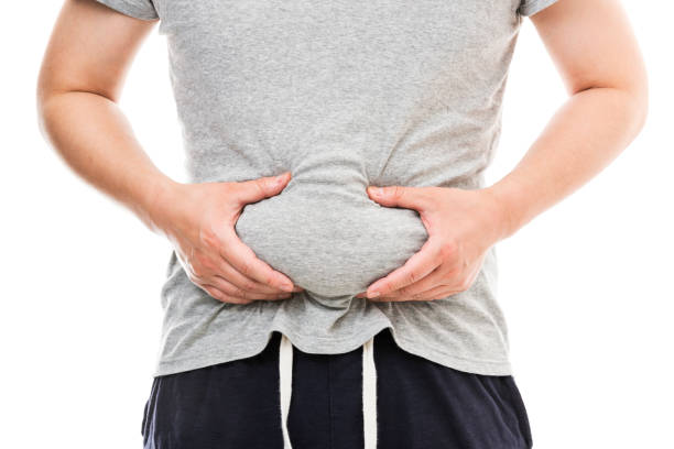脂肪男性の胃 - 人間の腹部 ストックフォトと画像
