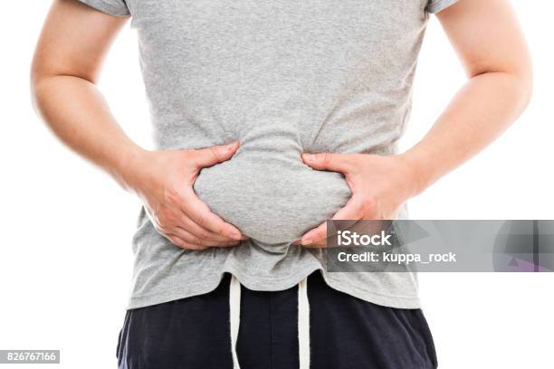 Fat Male Stomach Stock Photo - Download Image Now - Men, Overweight, Dieting