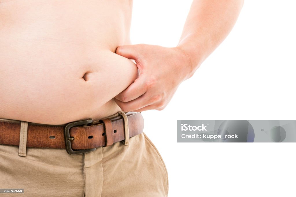 Fat male stomach Abdomen Stock Photo