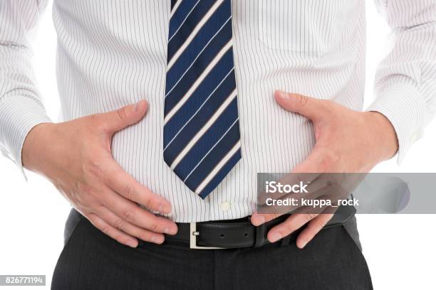 Fat Businessmans Stomach Stock Photo - Download Image Now - Abdomen, Men, Only Men