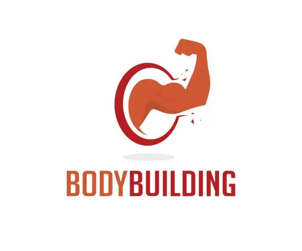 Vector illustration of Body building vector icon