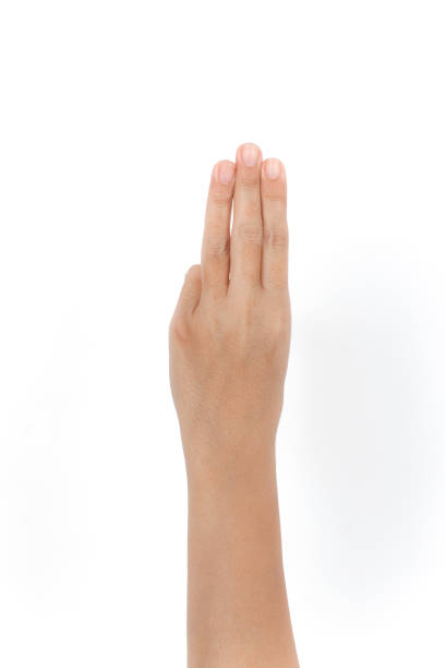 istock Hand sign of number three 826775346