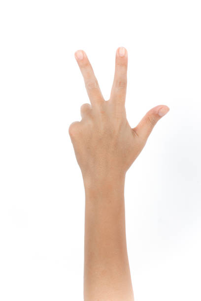 istock Hand sign of number three 826777518