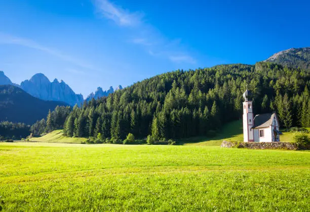 St Johann Church, Santa Maddalena, Val Di Funes, Dolomites, Italy