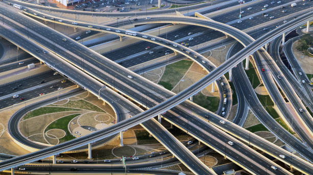 istock Top view of highway city traffic 826777816