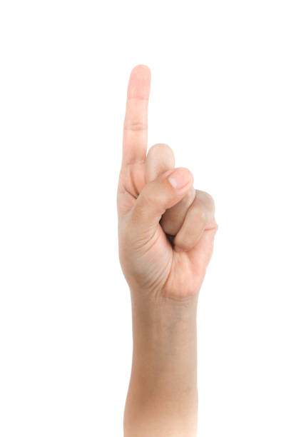 istock Hand sign of number one 826778246