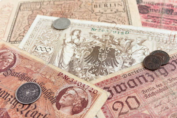 istock Old banknotes of the German bank 826792028