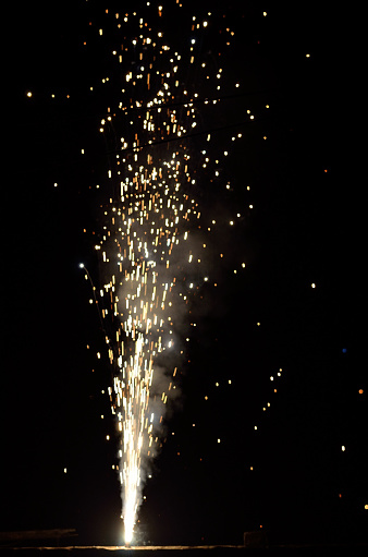 Fireworks sparking in night black background