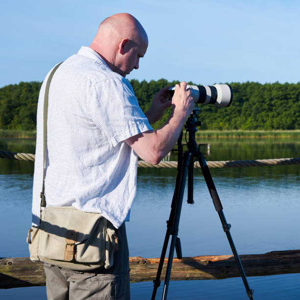 istock Photographer at a lake 826812008