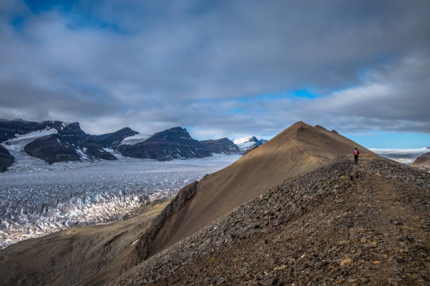istock Trails in the mountains near a glacier 826812282