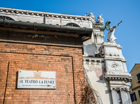 Street signal to La Fenice opera house, Venice