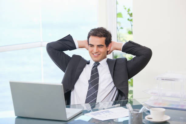 istock Man crossing his arms behind his head 826826122