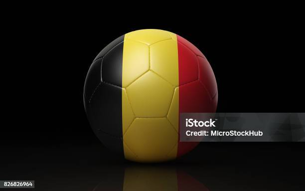 Voetbal Getextureerde Met Belgische Vlag Op Zwart Stockfoto en meer beelden van Voetbal - Bal - Voetbal - Bal, Zwarte achtergrond, Europees Voetbal Kampioenschap