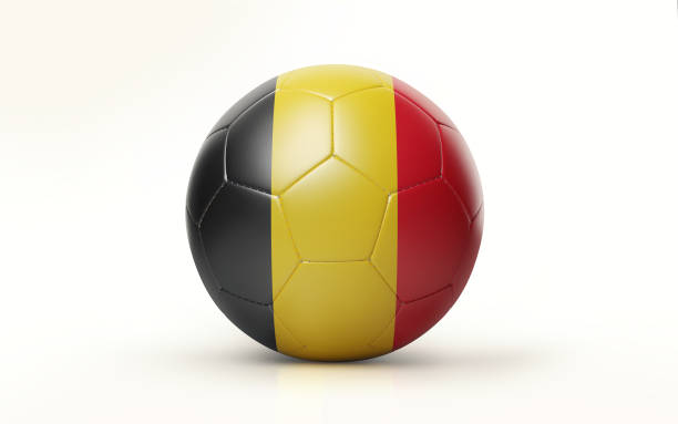 istock Soccer Ball Textured with Belgian Flag Isolated on White Background 826830784