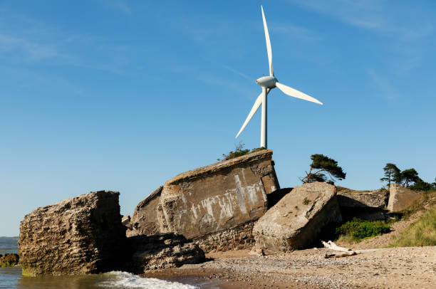 istock Wind turbine at Baltic coast 826834634