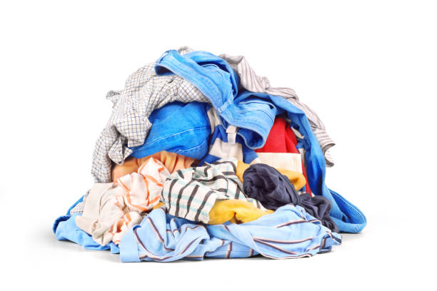 istock Pile of clothes isolated on white background 826838136