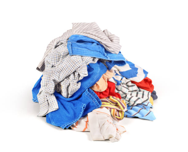 istock Pile of clothes isolated on white background 826838168