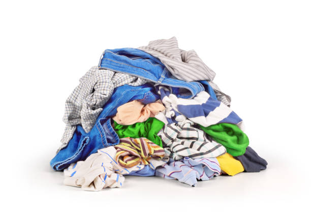 istock Pile of clothes isolated on white background 826838182