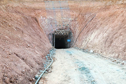 Entrance to a gold underground mine in Chile
