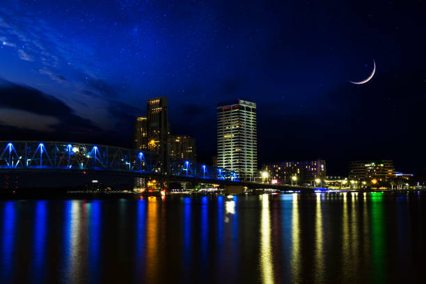 istock Beautiful sky night over downtown Jacksonville 826851934