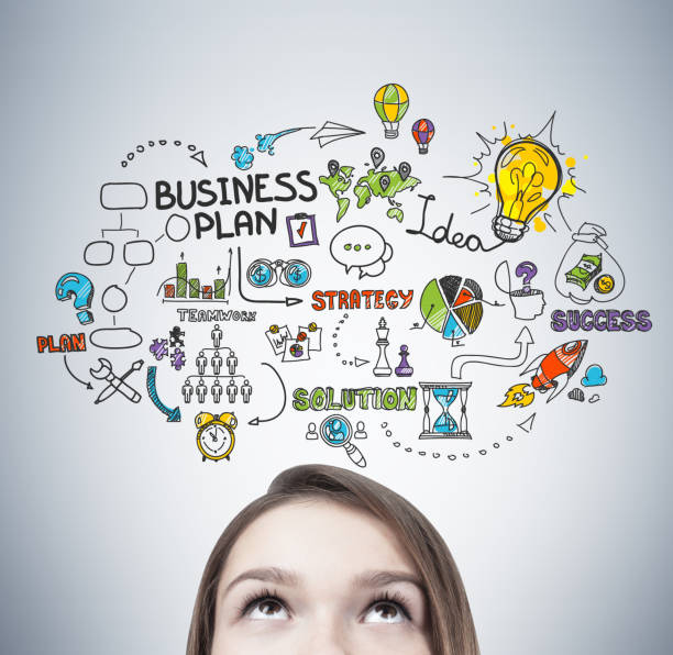 istock Blond teen s head and business plan 826857566