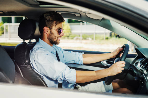 istock Young man is in a hurry and driving fast 826859820