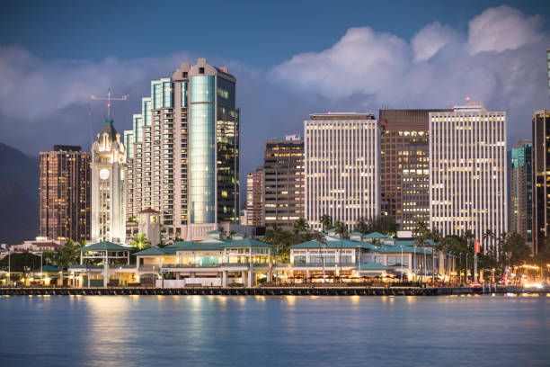 istock Downtown Honolulu Hawaii and the Aloha Tower 826860096