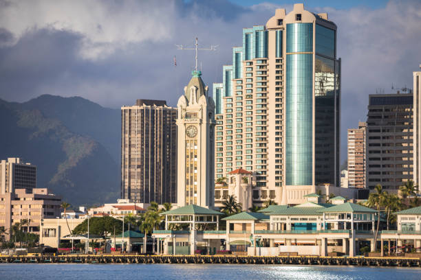istock Downtown Honolulu Hawaii and the Aloha Tower 826865090