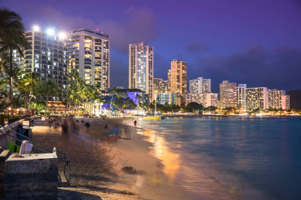 istock USA, Hawaii, Oahu, Waikiki Beach at night 826865458