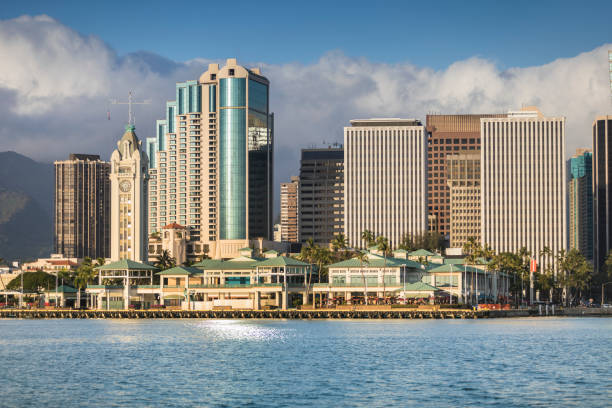 istock Downtown Honolulu Hawaii and the Aloha Tower 826867590